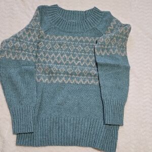 Royal Robbins Teal and Cream Patterned Sweater